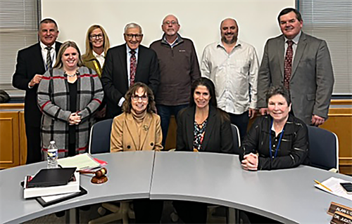 Board of Education Members Group Photo (names listed below the photo)