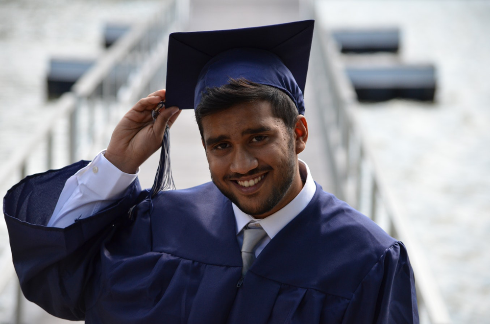 Student in graduation gown